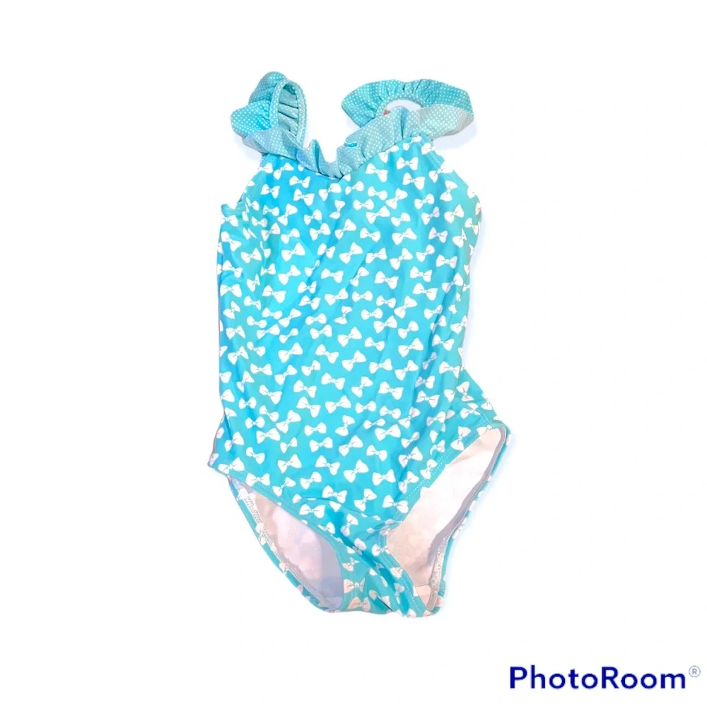 H&M Toddler Girls Bow One Piece Swimsuit Sz 2-4Y